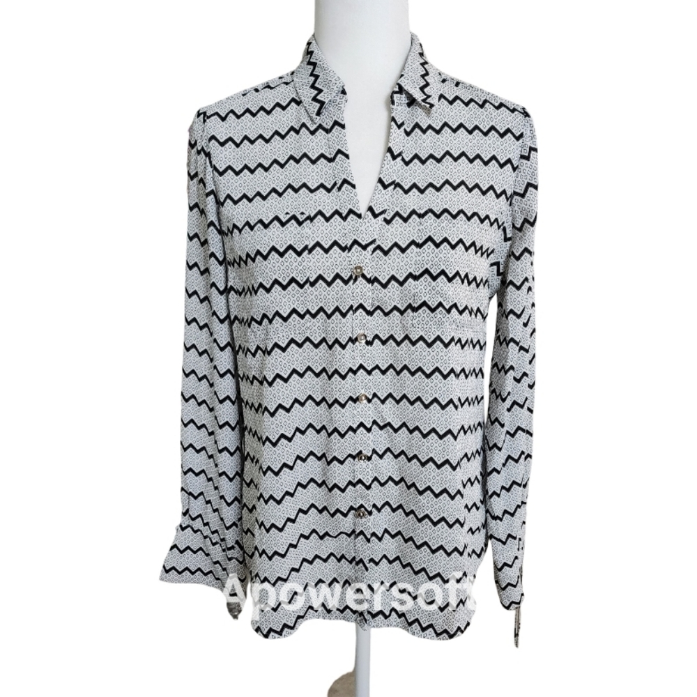 Candie's Black and White Button Down Shirt